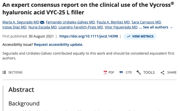 An expert consensus report on the clinical use of the Vycross® hyaluronic acid VYC-25 L filler
