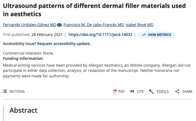 Ultrasound patterns of different dermal filler materials used in aesthetics
